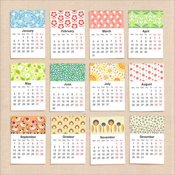 Floral Calendar 2015 Design