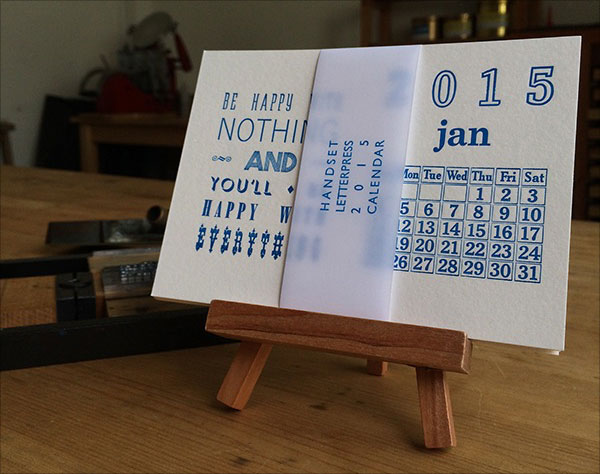 Letterpress Calendar 2015