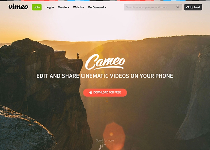Website độc đáo - Cameo by Vimeo